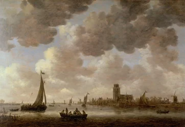Blick auf Dordrecht flussabwärts von der Grote Kerk, 1647